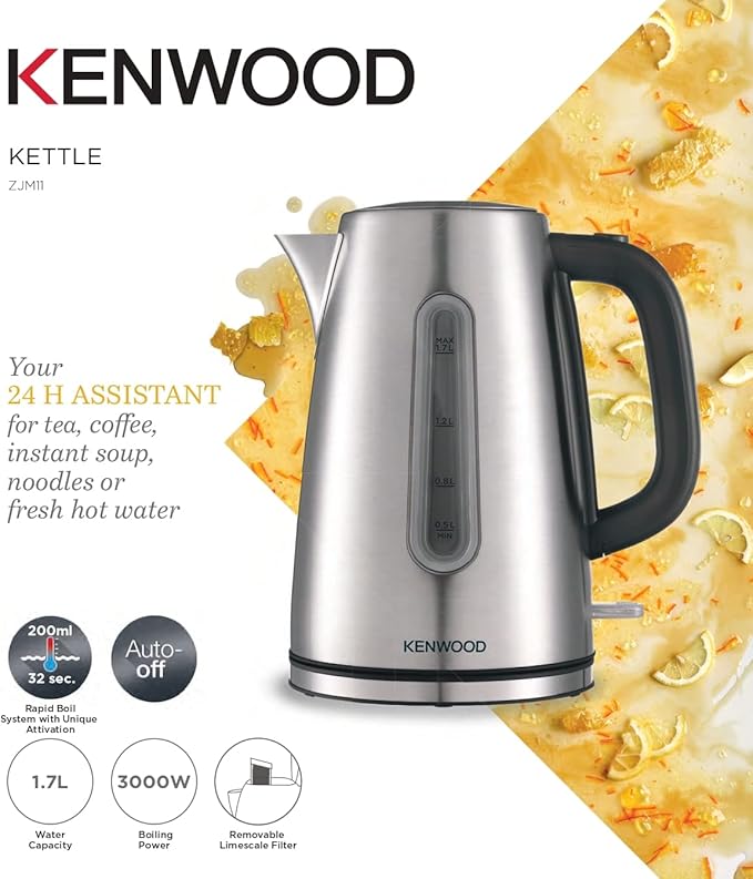 Kenwood Electric Kettle 1.7L 3000W Stainless Steel